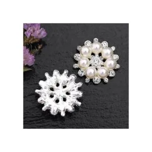 10 botones de diamantes de imitación de perlas botones de_4