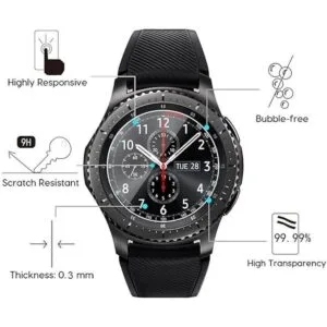 Akwox Protector de pantalla de vidrio templado Gear S3_2