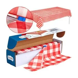 Mantel desechable rollo de mantel de plástico caja con_1