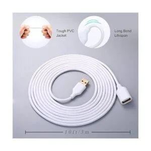 Costyle Cable de extensión USB blanco paquete de 2_4