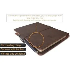 Diario de cuero genuino para rellenar con cuaderno A5 de_4