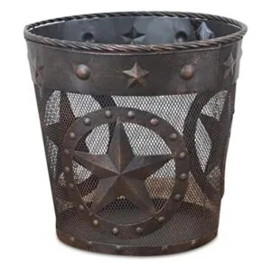 DeLeon Collections Western Star Papelera de metal con_1