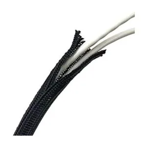 Manga de cable trenzado PET negro Split Loom 20 pies_1