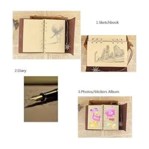 Diario Maleden de estilo vintage recargable de cuero_3