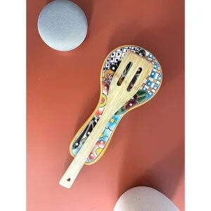 Cuchara de cerámica colorida pintado a mano tamaño_4