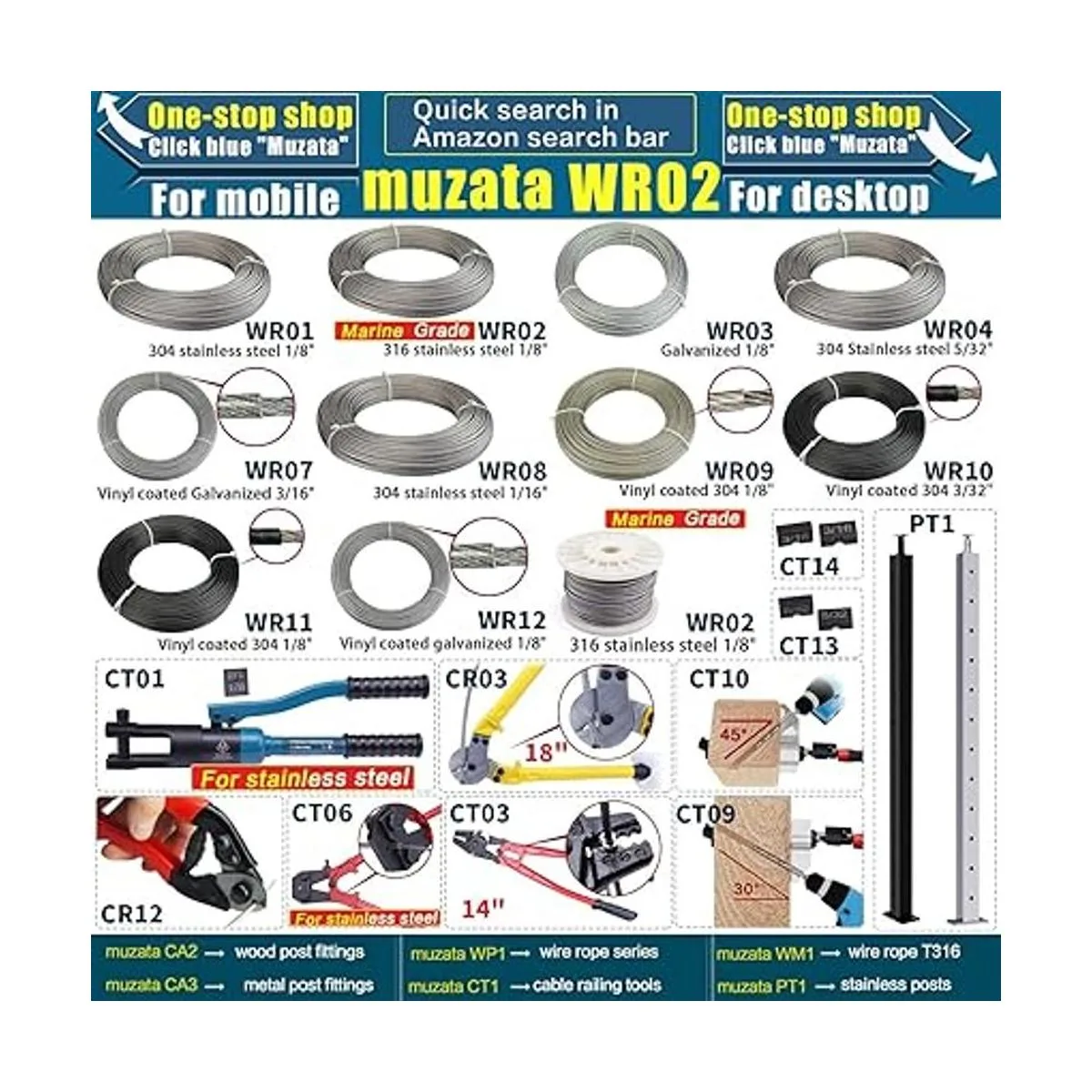 Cortador de cables Muzata de acero inoxidable para aviones_6