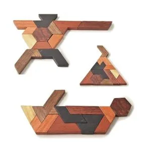 Kingzhuo Rompecabezas hexagonal de tangram de madera para_6