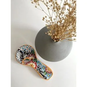 Cuchara de cerámica colorida pintado a mano tamaño_2
