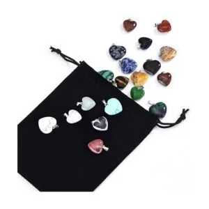 Outus colgantes de piedra en forma de corazón cuentas_6