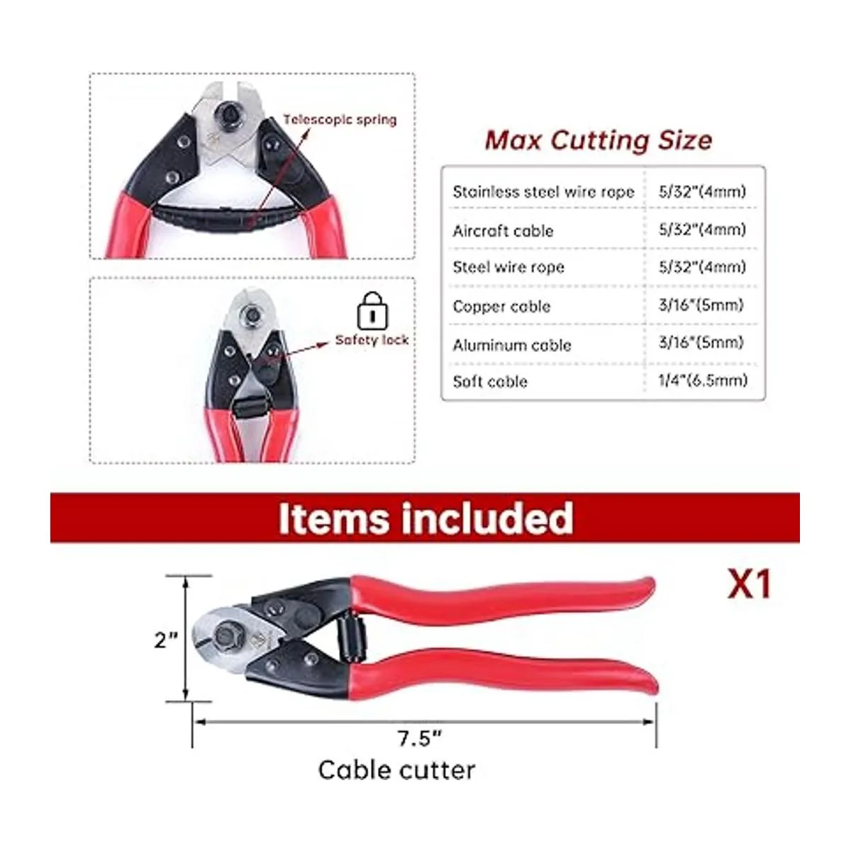 Cortador de cables Muzata de acero inoxidable para aviones_2