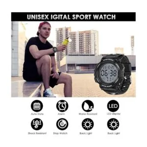 De hombres reloj deportivo militar cronómetro gran dial_5