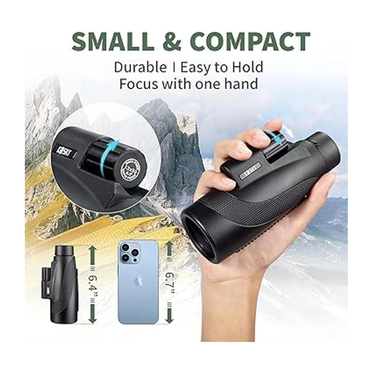 Gosky Titan Telescopio monocular de 12 x 50 pulgadas con_2