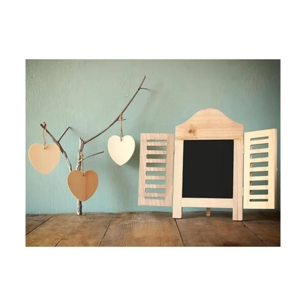 Outus 100 piezas de corazones de madera en blanco adornos_3