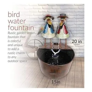 Alpine Corporation Fuente de agua de cuervo de metal para_4