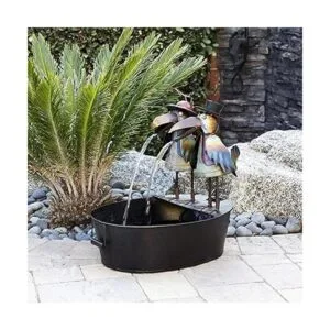 Alpine Corporation Fuente de agua de cuervo de metal para_2