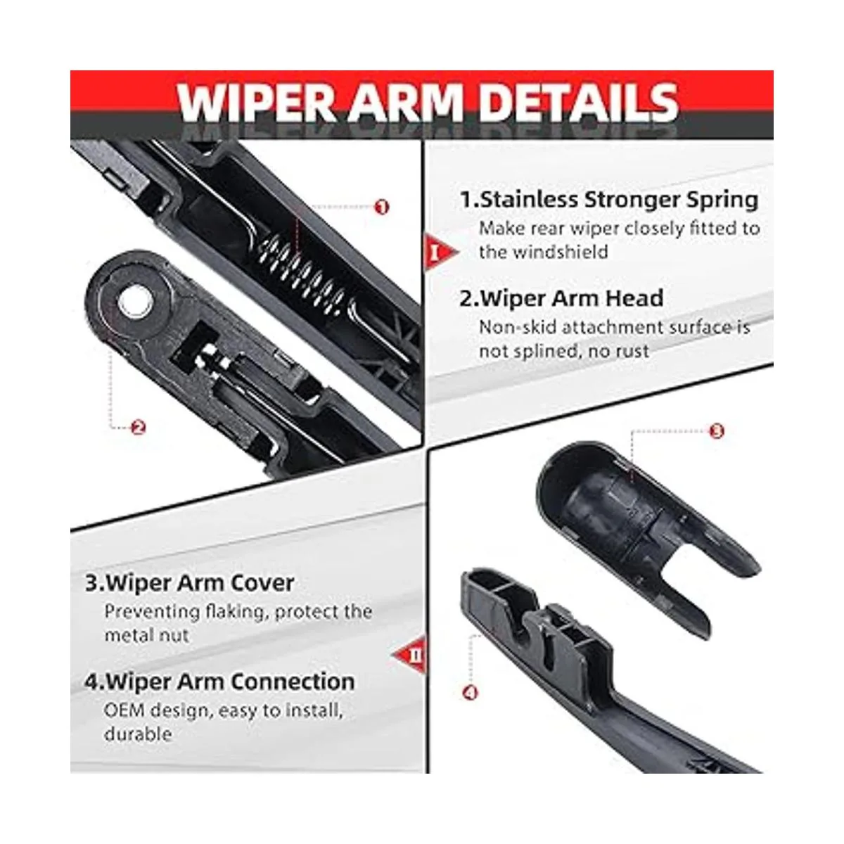 OTUAYAUTO Juego completo de brazo de limpiaparabrisas_2