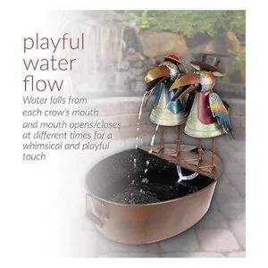 Alpine Corporation Fuente de agua de cuervo de metal para_3