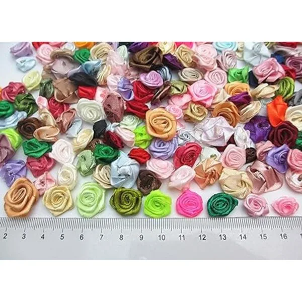 Libiline 200 lazos de satén Mix Lots Rose Flowers para_4