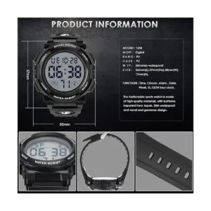 De hombres reloj deportivo militar cronómetro gran dial_7
