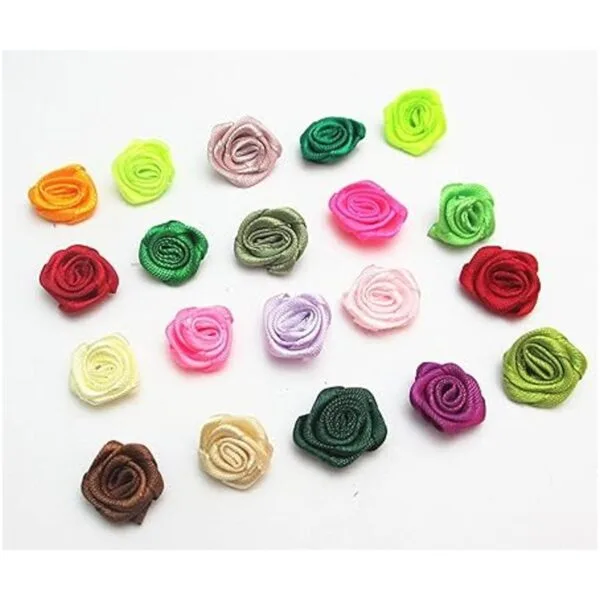 Libiline 200 lazos de satén Mix Lots Rose Flowers para_3