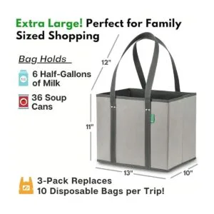 Bolsas de la compra reutilizables paquete de 3. Set de_5