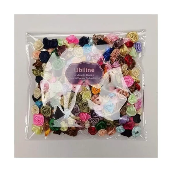 Libiline 200 lazos de satén Mix Lots Rose Flowers para_5