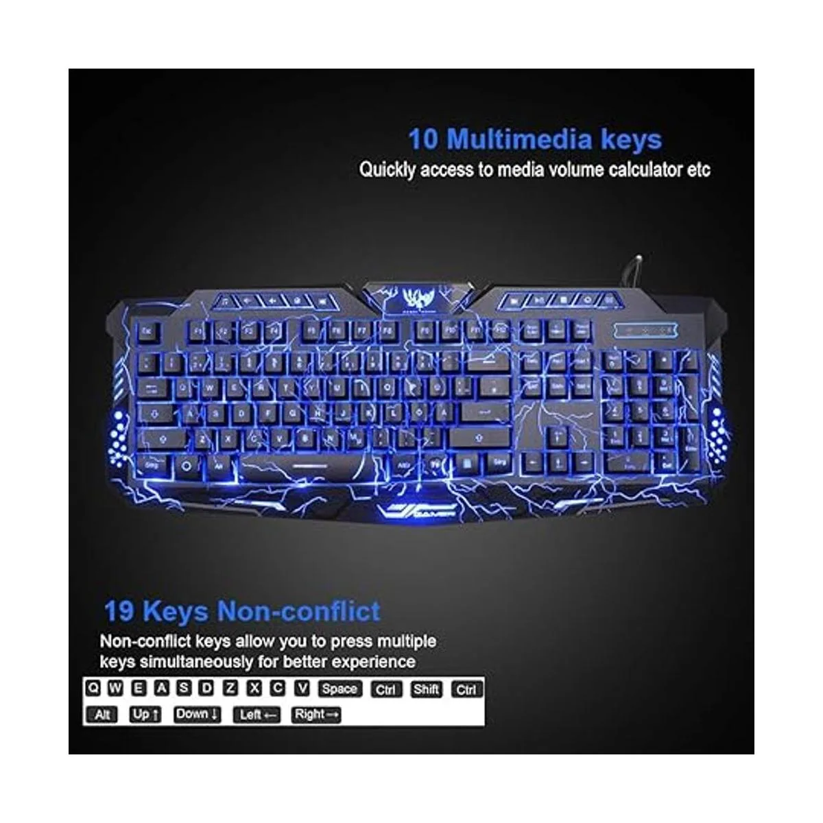 BlueFinger Teclado y mouse para juegos retroiluminados y_3