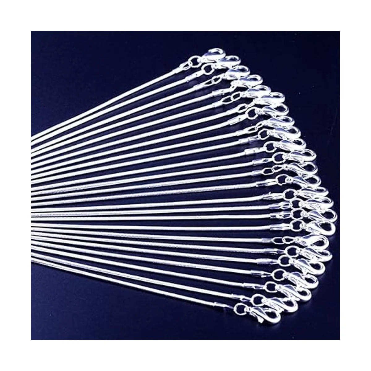 24 piezas de cadena serpiente de 12mm enchapada en plata_2