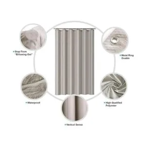 Home Queen Cortina para baño. Poliéster Mezcla de_4