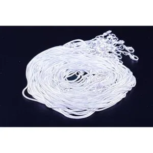 24 piezas de cadena serpiente de 12mm enchapada en plata_4