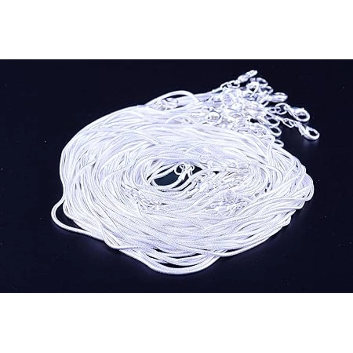 24 piezas de cadena serpiente de 12mm enchapada en plata_4