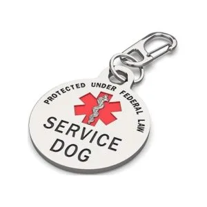 K9King Etiqueta de perro de servicio de doble cara con_2