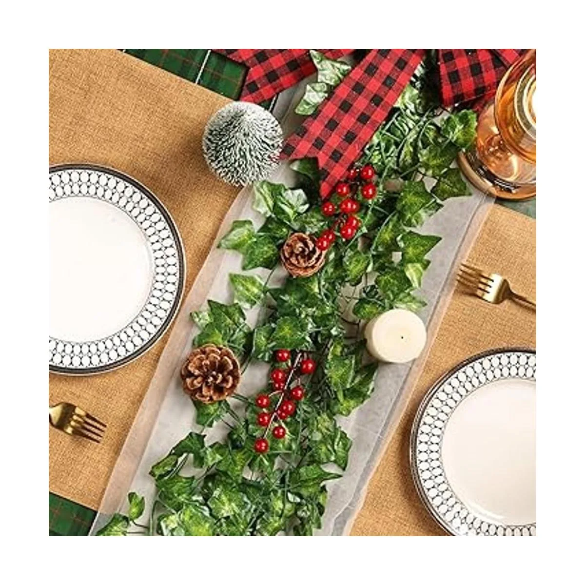 JPSOR 24 unidades de guirnaldas de hojas sintéticas para_5