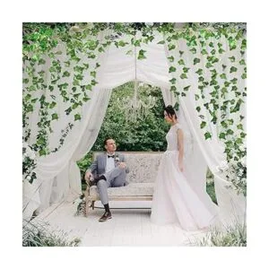 JPSOR 24 unidades de guirnaldas de hojas sintéticas para_3