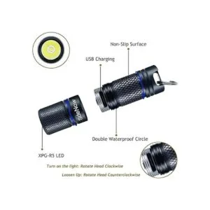 Mini linterna llavero con micro USB recargable pequeña_3
