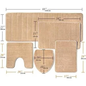 Alfombra de baño juego de 5 piezas de espuma de memoria_3