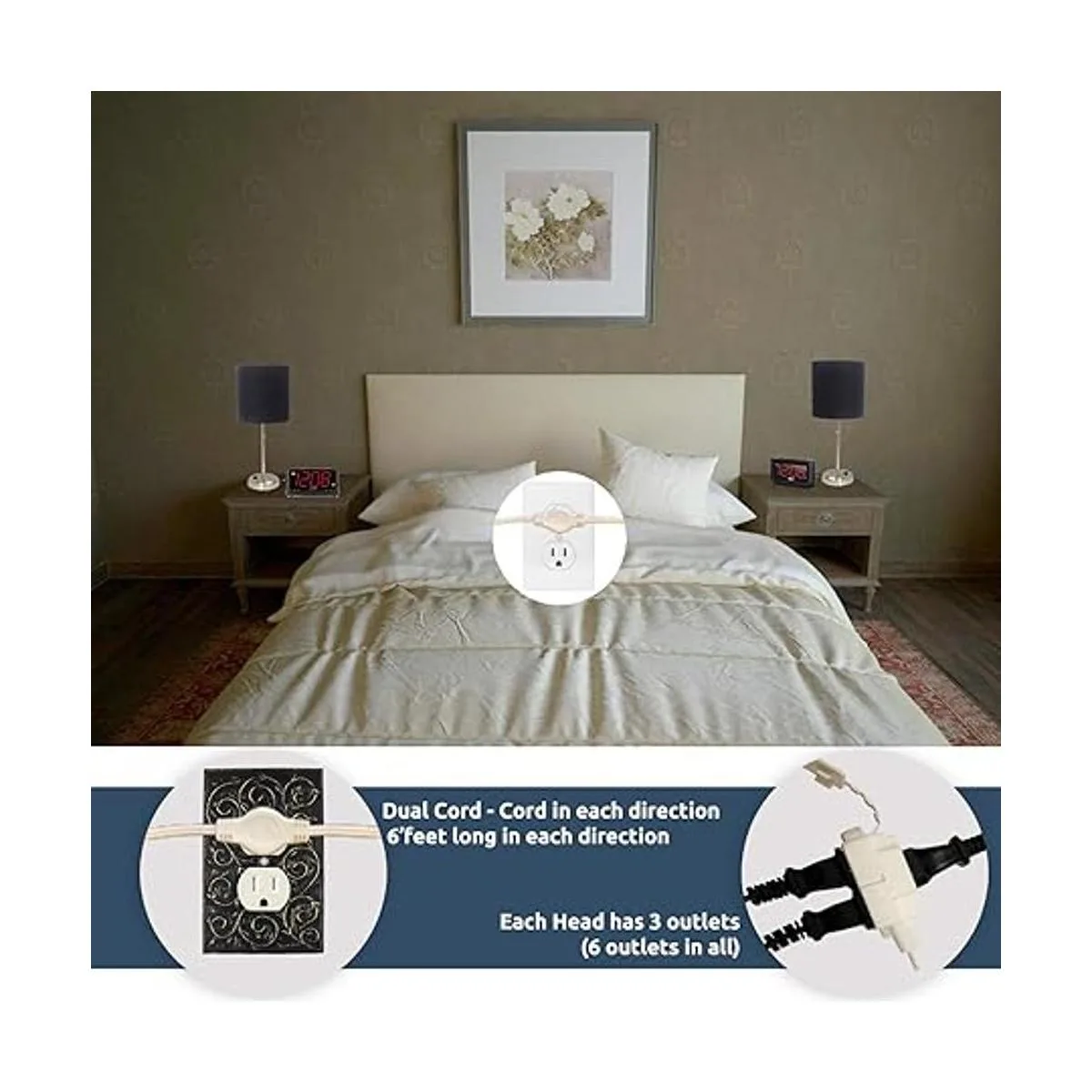 Cable de extensión doble cable de 12 pies 6 pies en cada_4