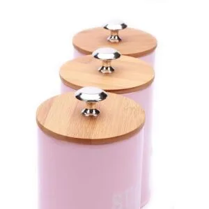 Juego de 3 latas de metal para almacenar alimentos con_2