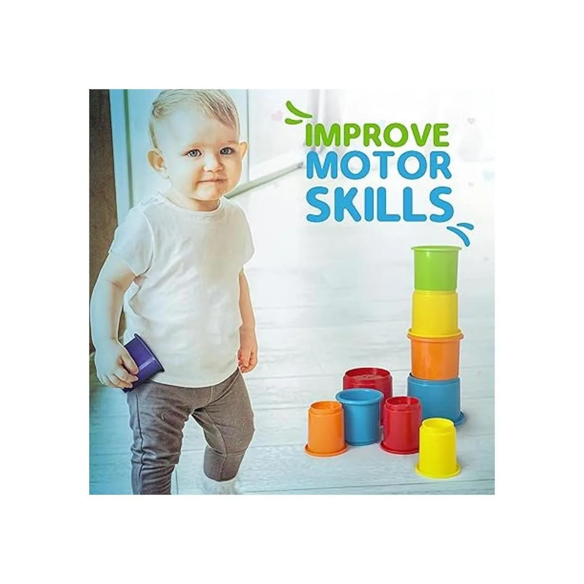 Arco Iris Stacking Nesting tazas Baby Set de_2