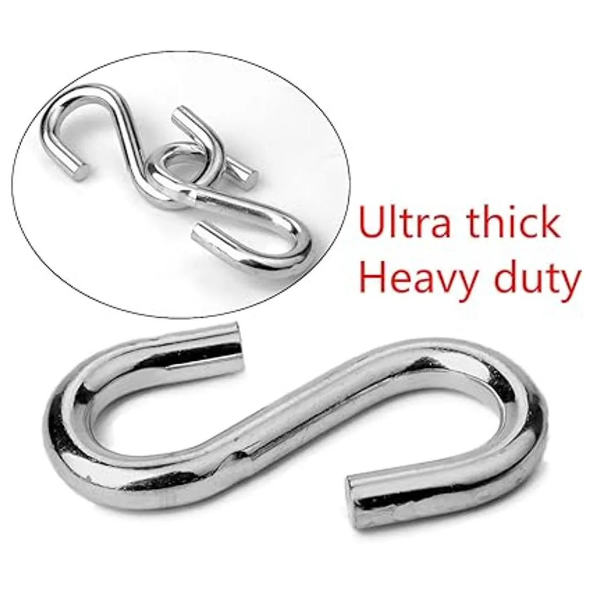 Flammi Paquete de 2 ganchos en S resistentes para colgar_4