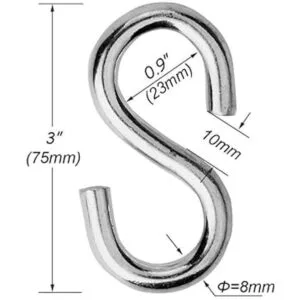 Flammi Paquete de 2 ganchos en S resistentes para colgar_2