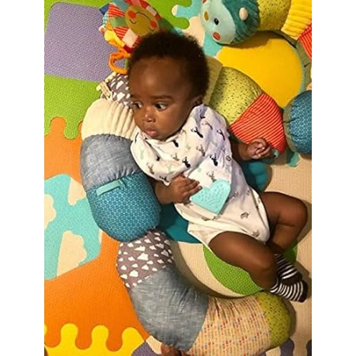 Baberos de dentición para bebé con mordedor de silicona_6