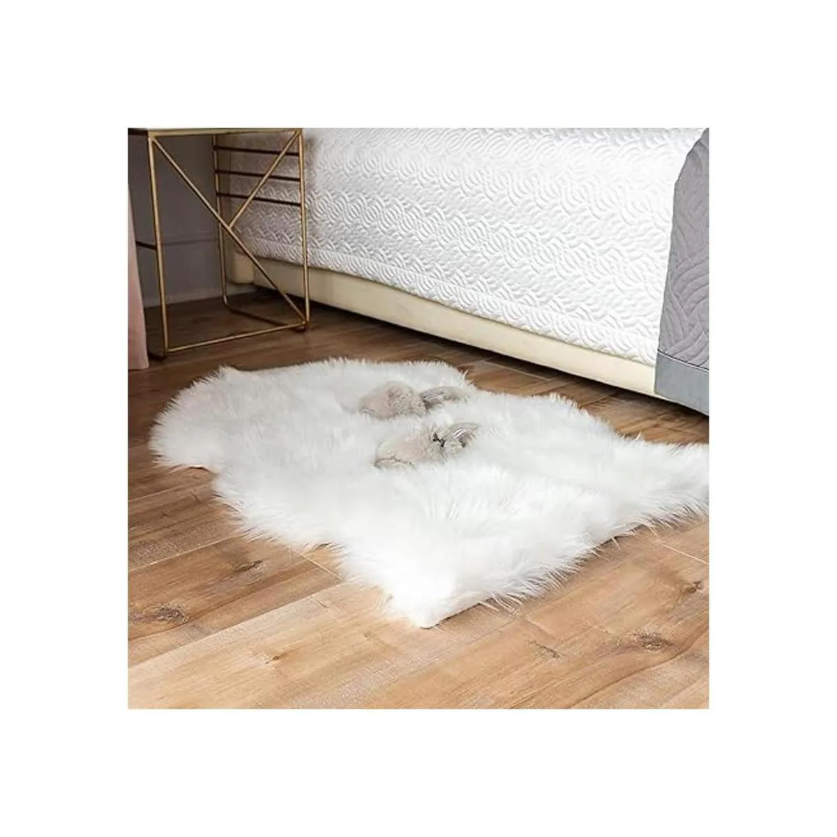 Carvapet Alfombra de piel de oveja sintética de lujo para_3