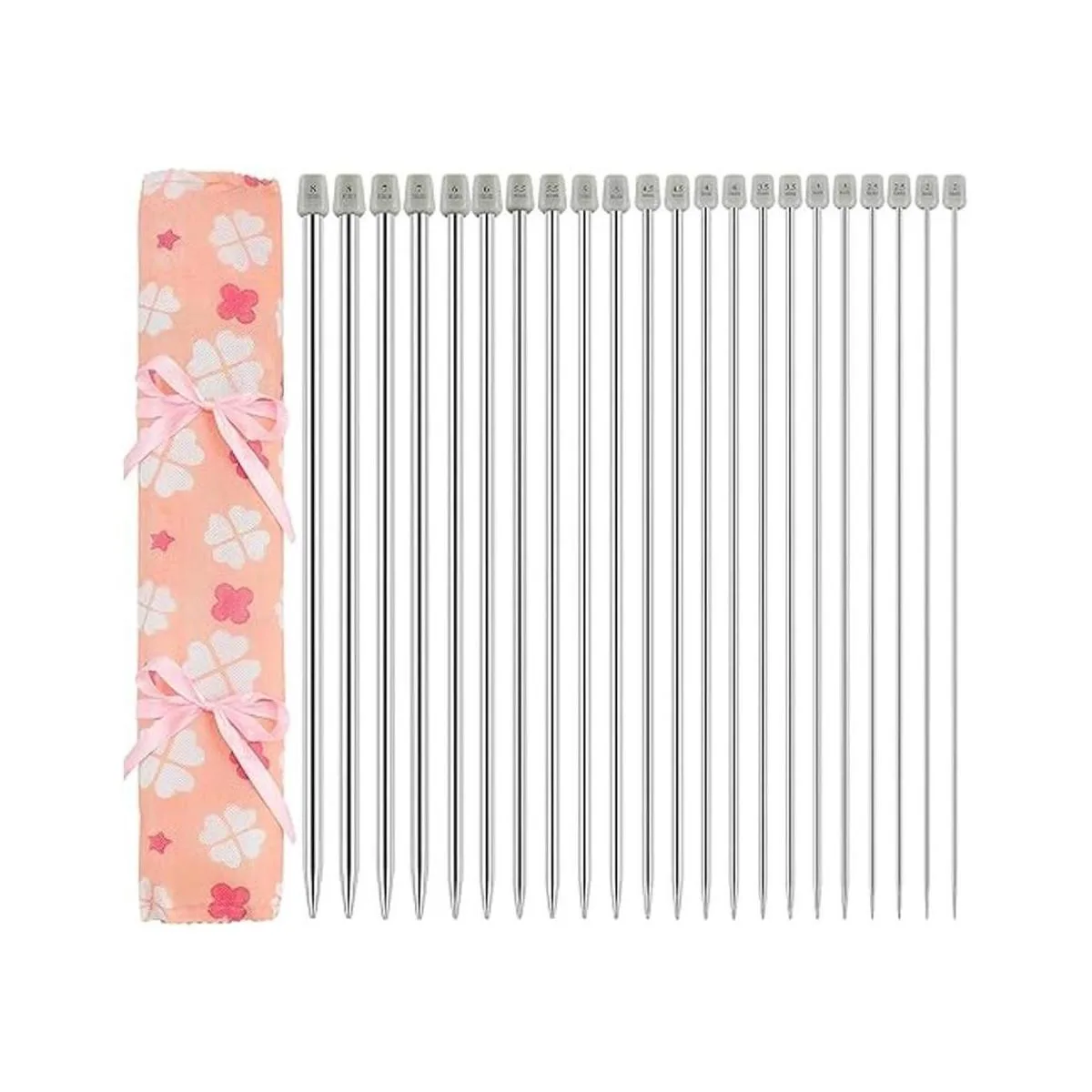 Hysagtek Juego de 22 agujas de tejer de acero inoxidable_1