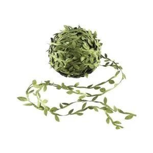 DECORA Cinta de hojas de seda artificial verde de 82_1