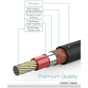 FosPower RCA macho a RCA macho 24 K Conectores Chapados_6