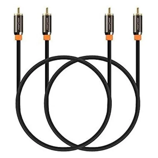 FosPower RCA macho a RCA macho 24 K Conectores Chapados_1