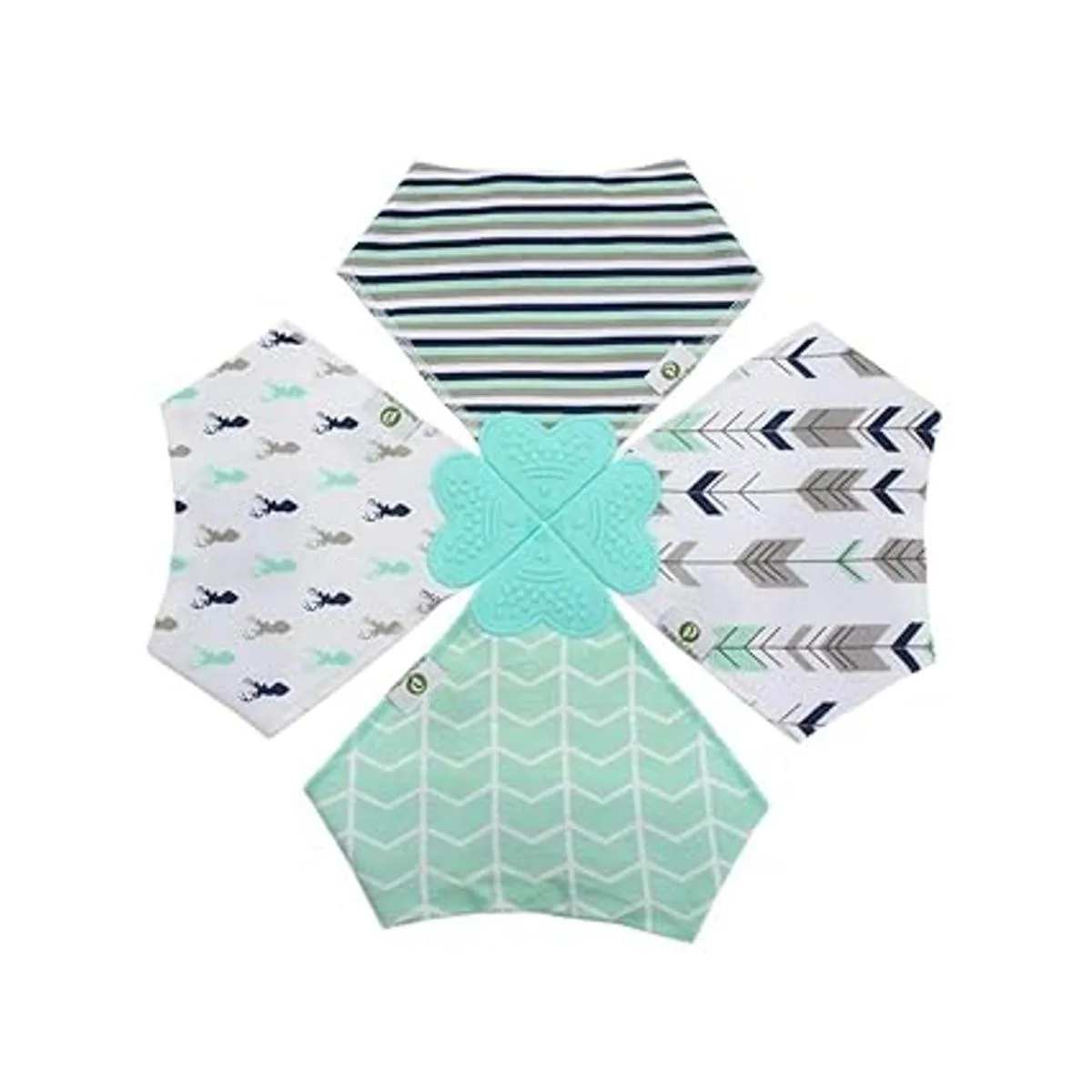 Baberos de dentición para bebé con mordedor de silicona_2