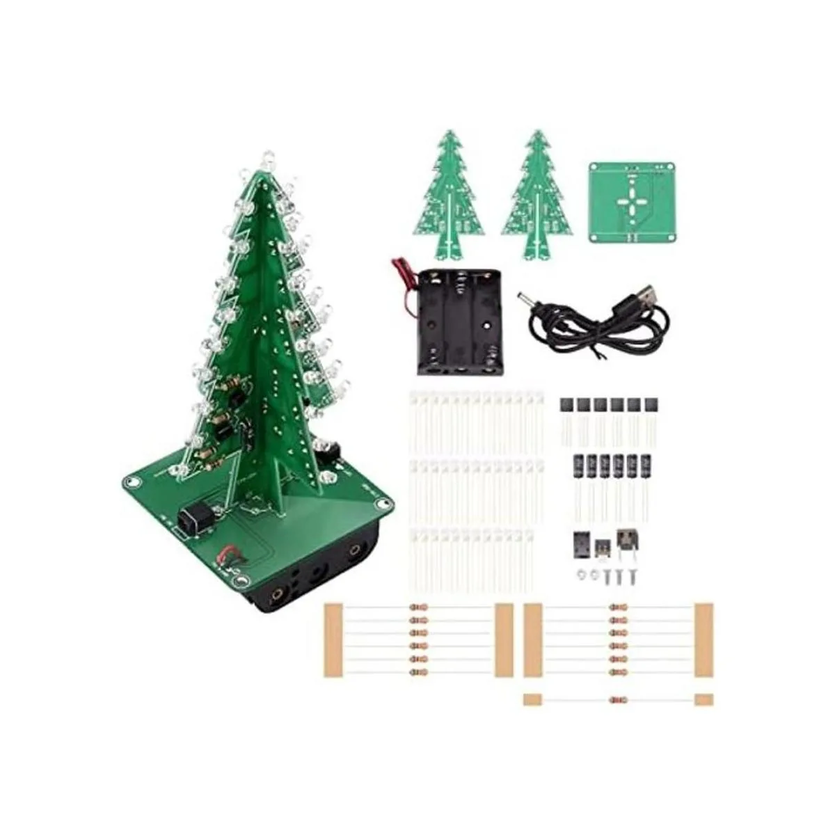 Icstation Kit para montar árbol de Navidad 3D con luces_1