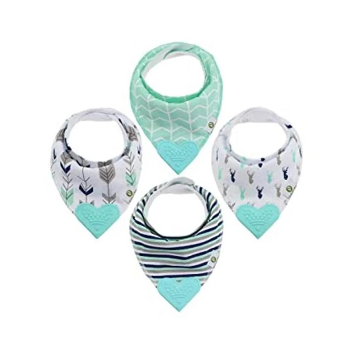 Baberos de dentición para bebé con mordedor de silicona_1